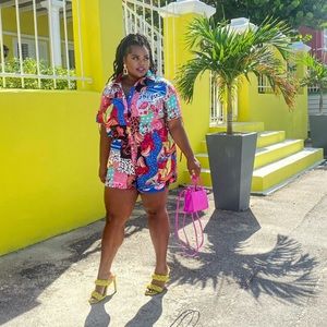 Multi Colored Short Set